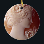 Adorno De Cerámica Antiguo Cameo<br><div class="desc">Antiguo cameo romántico - imagen de una dama victoriana bonito - delicado detalle de fibra.</div>