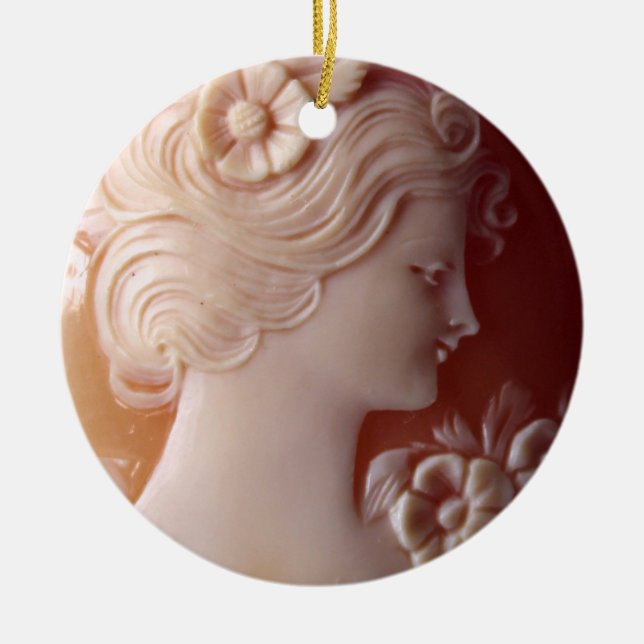 Adorno De Cerámica Antiguo Cameo (Frente)