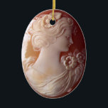 Adorno De Cerámica Antiguo Cameo<br><div class="desc">Antiguo cameo romántico - imagen de una dama victoriana bonito - delicado detalle de fibra.</div>