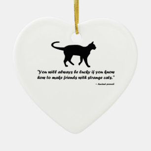 Adorno De Cerámica Antiguo Proverbio Gato