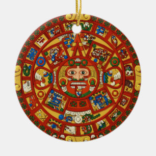 Adorno De Cerámica Antiguo símbolo azteca maya