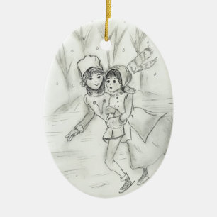 Adorno De Cerámica Antiguos patinadores de moda