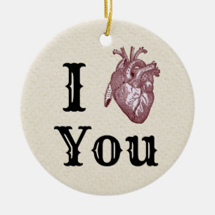 Adorno De Cerámica Antique I Heart You