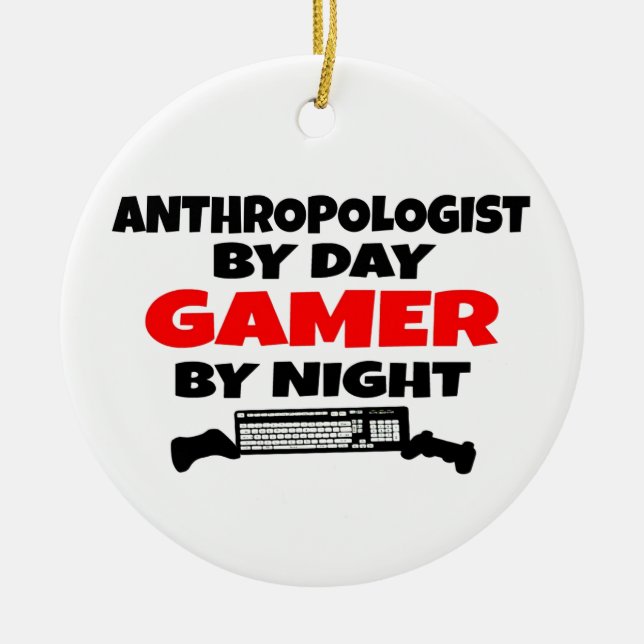 Adorno De Cerámica Antropólogo Gamer (Frente)