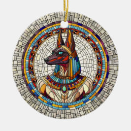 Adorno De Cerámica Anubis egipcio - Arte de mosaico