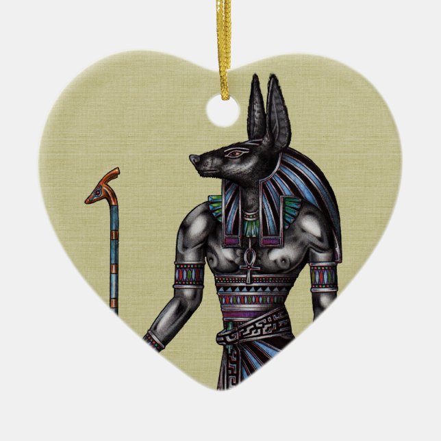 Adorno De Cerámica Anubis Ornament Heart (Frente)