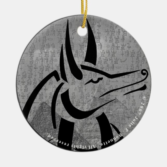 Adorno De Cerámica Anubis Round Ornament (Frente)