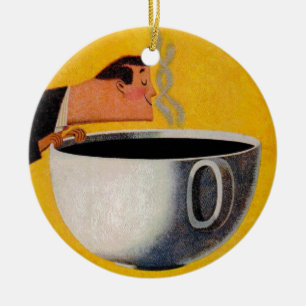 Adorno De Cerámica Anuncio de café de época
