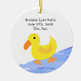 Adorno De Cerámica Anuncio de nacimiento de pato amarillo
