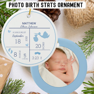 Adorno De Cerámica Anuncio de nacimiento personalizado con foto de ni