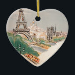 Adorno De Cerámica Anuncio de Viajes Aéreos de la Torre Eiffel de Par<br><div class="desc">Anuncios de viaje europeos - Afiche de viaje de París</div>