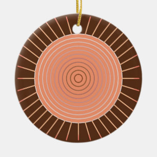 Adorno De Cerámica Aparición geométrica moderna - Peach y Brown
