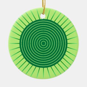 Adorno De Cerámica Aparición geométrica moderna: verde esmeralda y ca