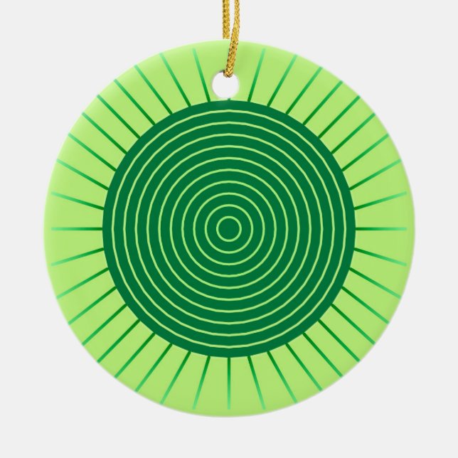 Adorno De Cerámica Aparición geométrica moderna: verde esmeralda y ca (Frente)