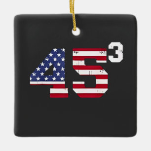 Adorno De Cerámica Apoya con 45 Pro Trump Bandera de EE. UU. 4 de Jul