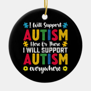 Adorno De Cerámica Apoyaré el autismo aquí o allá autista