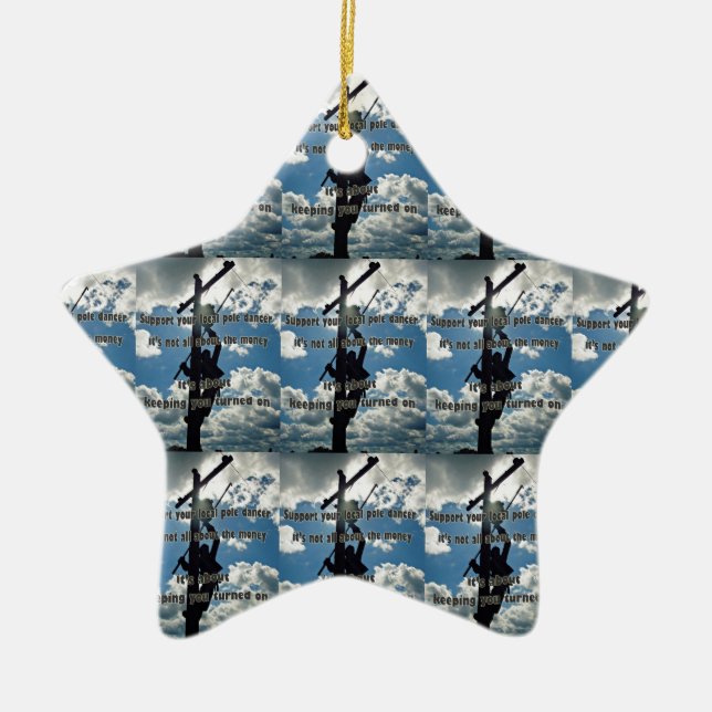 Adorno De Cerámica Apoye a su Lineman (Frente)