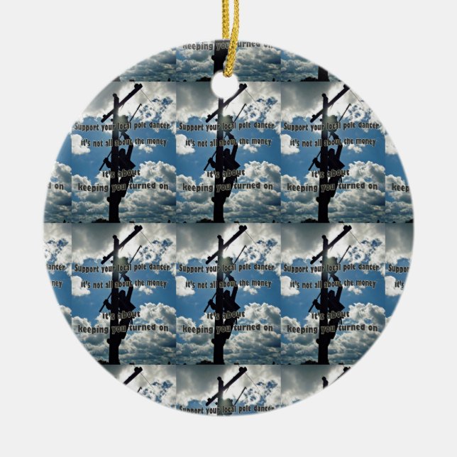 Adorno De Cerámica Apoye a su Lineman (Frente)