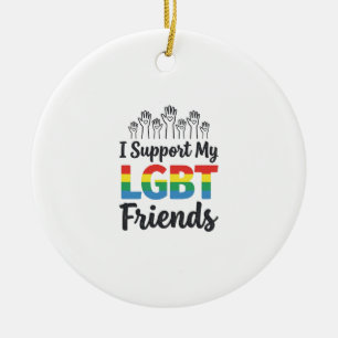 Adorno De Cerámica Apoyo a mis amigos LGBT Vector Orgullo Arcoíris De
