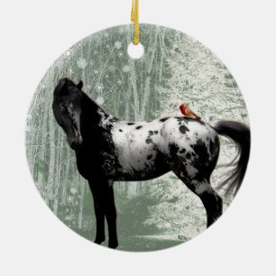 Adorno De Cerámica Appaloosa y Cardenales 2023