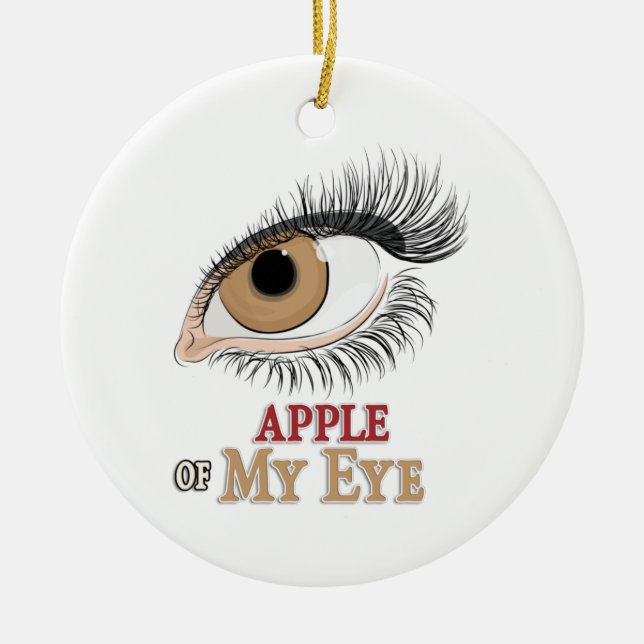Adorno De Cerámica Apple of My Eye Eyelashes Art (Frente)