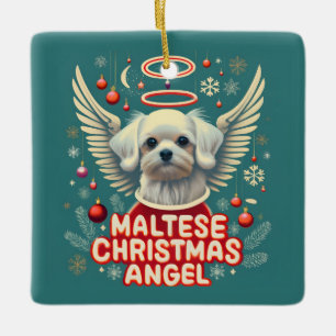 Adorno De Cerámica Apreciados Navidades malteses de vacaciones Ángel