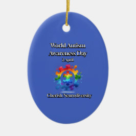 Adorno De Cerámica Apreciar la Neurodiversidad. Día Mundial de Concie