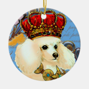 Adorno De Cerámica Apricot Cream Poodle King
