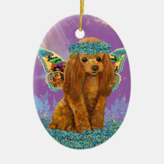 Adorno De Cerámica Apricot rojo cachorro