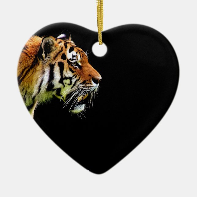 Adorno De Cerámica Aproximación de tigres - Arte de animales salvajes (Frente)