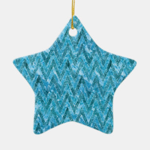 Adorno De Cerámica Aqua Marbble Chevron