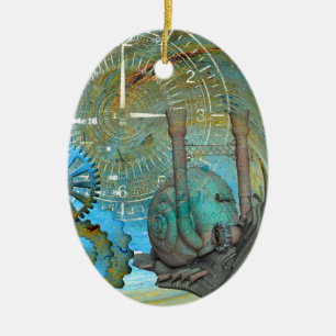 Adorno De Cerámica Aqua Steam Snail Traveller