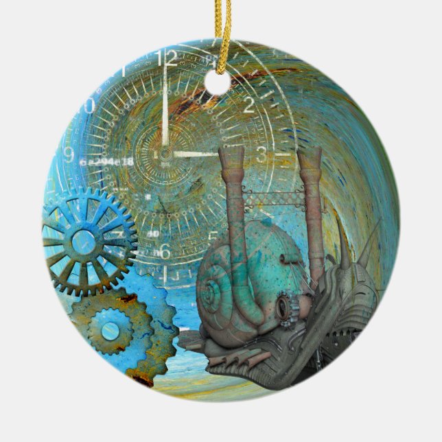 Adorno De Cerámica Aqua Steam Snail Traveller (Frente)