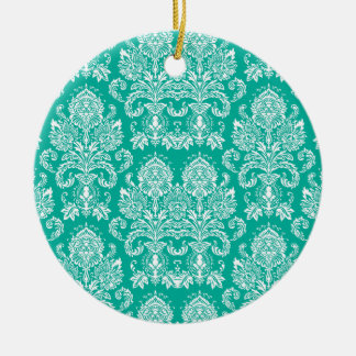 Adorno De Cerámica Aqua Victorian Damask