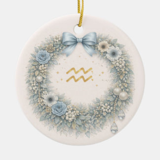 Adorno De Cerámica Aquarius Zodiac Christmas Ornament – Celestial Win