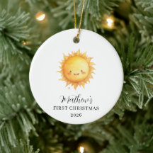 Aquí viene el hijo bebé primera Navidad