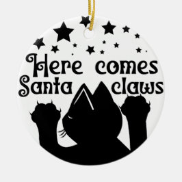 Adorno De Cerámica Aquí viene Santa Claw | ambas caras