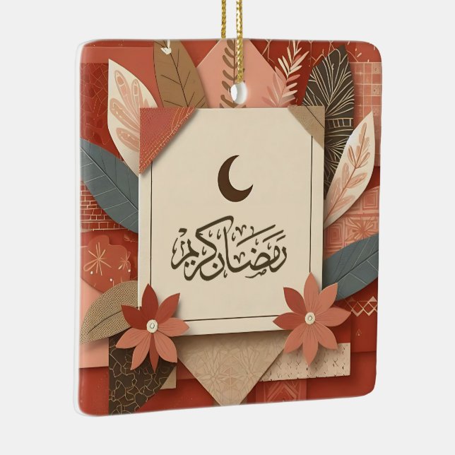 Adorno De Cerámica Árabe floral Ramadan Mubarak (Derecha)