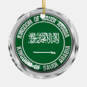 Adorno De Cerámica Arabia Saudita redonda Emblema