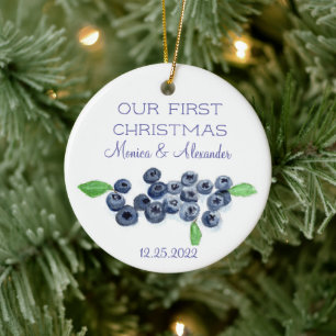Adorno De Cerámica Arándanos Frutas de Arándano Bodas Navidad