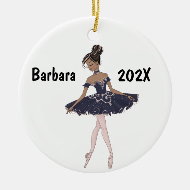 Adorno De Cerámica Árbol Ballerina Negro personalizado (Frente)