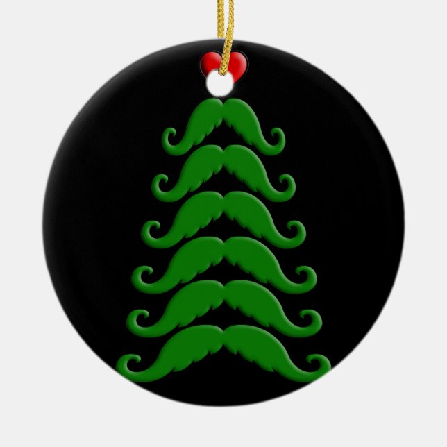 Adorno De Cerámica Árbol bigote de Navidades (Frente)