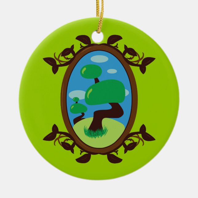 Adorno De Cerámica Árbol Bonsai (Frente)