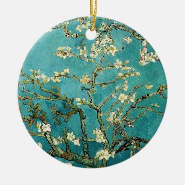 Adorno De Cerámica Arbol de almendras floreciente Van Gogh (Frente)