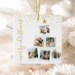 Adorno De Cerámica Árbol de Collage de fotos Feliz Navidad 6
