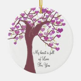 Adorno De Cerámica Árbol de corazones