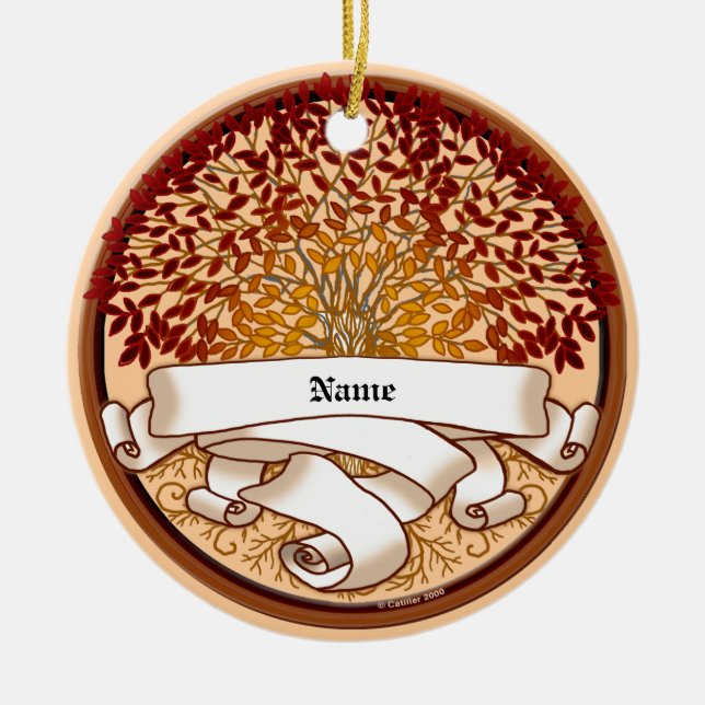 Adorno De Cerámica Árbol de familia Crimson (Frente)