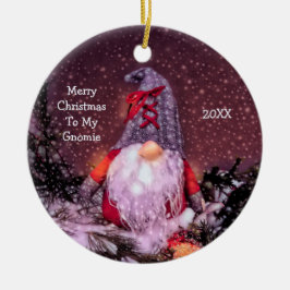 Adorno De Cerámica Árbol de feriado de Gnome lindo Feliz Navidad