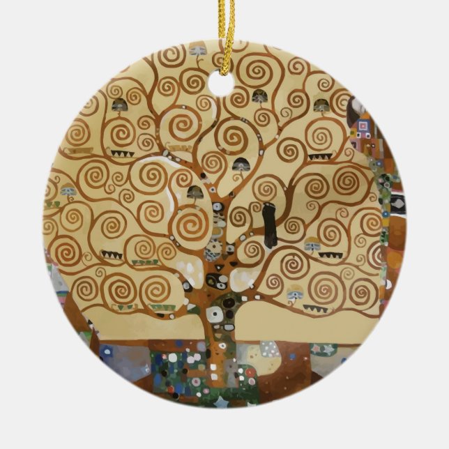 Adorno De Cerámica Árbol de Gustavo Klimt de la vida (Frente)