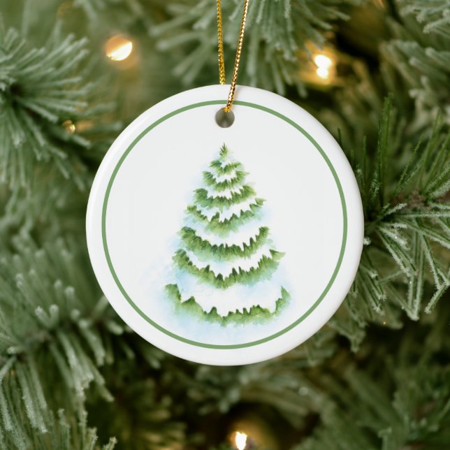 Adorno De Cerámica Árbol de invierno acuarela (Árbol)
